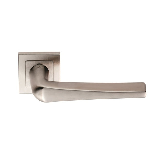 PLAZA LEVER ON SPRUNG PUSH-ON SQUARE ROSE_x005F
 - SATIN STAINLESS STEEL - PAIR