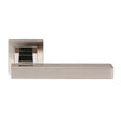 RENZO LEVER ON SPRUNG PUSH-ON SQUARE ROSE_x005F
 - BRIGHT STAINLESS STEEL/SATIN STAINLESS STEEL - PAIR