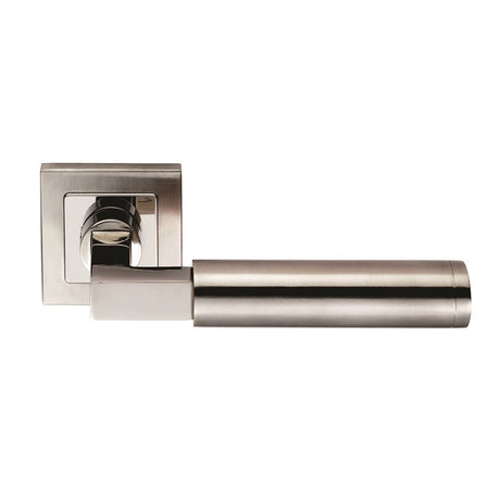 FAGUS LEVER ON SPRUNG PUSH-ON SQUARE ROSE_x005F
 - BRIGHT STAINLESS STEEL/SATIN STAINLESS STEEL - PAIR