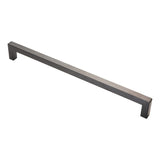 19MM DIA. SQUARE MITRED PULL HANDLE - 450MM C/C - BOLT THROUGH FIXING_x005F
 - MATT BLACK - EACH
