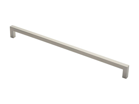19MM DIA. SQUARE MITRED PULL HANDLE - 600MM C/C - BOLT THROUGH FIXING_x005F
 - SATIN STAINLESS STEEL - EACH