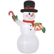 Outsunny 6ft Inflatable Christmas Snowman, with Accessories