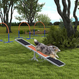 PawHut Wooden Pet Seesaw for Big Dogs, Dog Agility Equipment with Anti-Slip Surface - Grey