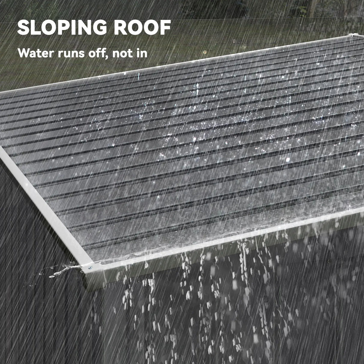 Outsunny 7 x 5ft Galvanised Metal Shed, with Sliding Door - Dark Grey