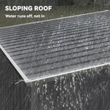 Outsunny 7 x 5ft Galvanised Metal Shed, with Sliding Door - Dark Grey