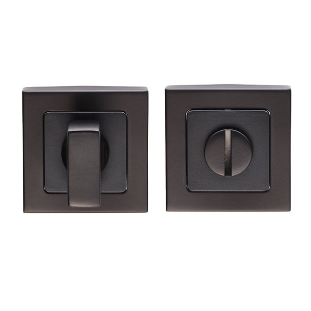 TURN & RELEASE - 5MM SPINDLE - PUSH-ON SQUARE ROSE_x005F
 - MATT BLACK - SET