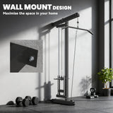 SPORTNOW Wall Mounted Lat Pull Down Machine, Crossover Cable Machine with High & Low Pulleys for Home Gym Full Body Workout