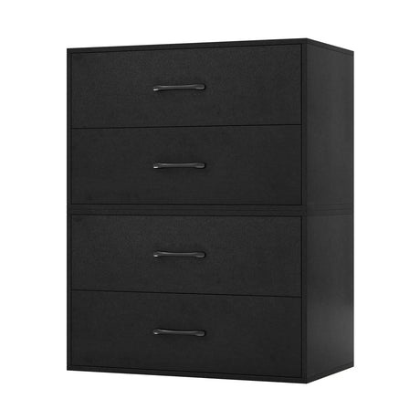 2-Drawer Stackable Storage Organizer with Anti-Topping Kits-Black