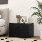 2-Drawer Stackable Storage Organizer with Anti-Topping Kits-Black