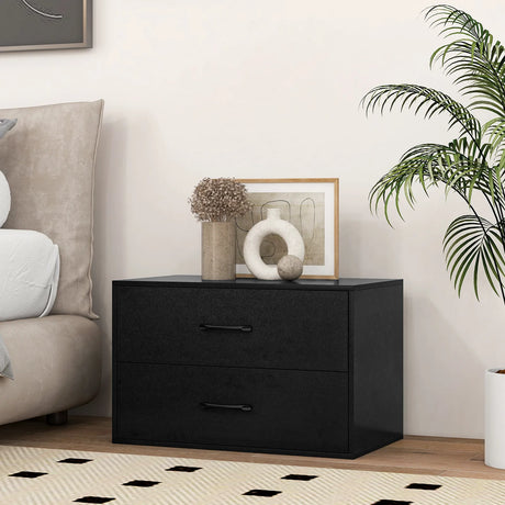 2-Drawer Stackable Storage Organizer with Anti-Topping Kits-Black