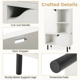 Stackable Bookcase with Adjustable Shelf and Cubes-White