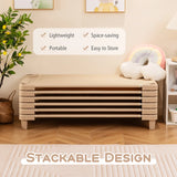 Kids Stackable Daycare Cot Pack of 6 with Detachable Oxford Cloth-Beige