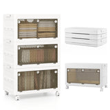 3-Pack Plastic Storage Bins with Lid for Bedroom Living Room-White