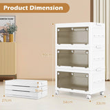 3-Pack Plastic Storage Bins with Lid for Bedroom Living Room-White