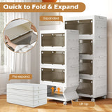 4-Pack Plastic Storage Bins with Lid for Bedroom Living Room-White