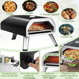 Stainless Steel Pizza Maker with Accessories Set and Storage Bag-Black