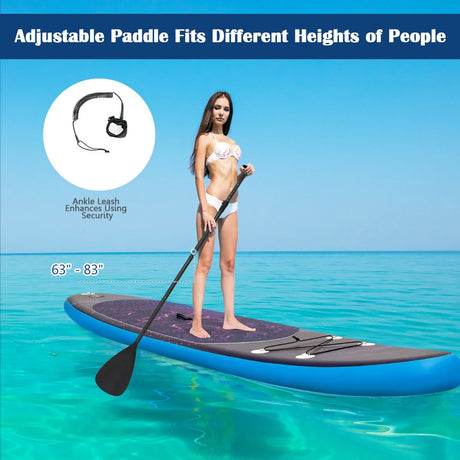 11 Feet Inflatable Stand Up Paddle Board Surfboard with Bag Aluminum Paddle Pump-L