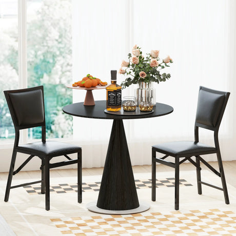 Set of 2 Folding Chairs with Sponge Padded Backrest for Dining Room/Living Room/Restaurant