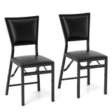Set of 2 Folding Chairs with Sponge Padded Backrest for Dining Room/Living Room/Restaurant