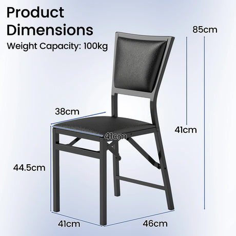 Set of 2 Folding Chairs with Sponge Padded Backrest for Dining Room/Living Room/Restaurant