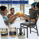 Set of 2 Folding Chairs with Sponge Padded Backrest for Dining Room/Living Room/Restaurant