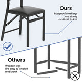Set of 2 Folding Chairs with Sponge Padded Backrest for Dining Room/Living Room/Restaurant