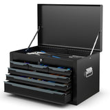 24 Inch Tool Chest Case with 6 Drawers and Top Storage for Garage Repair Shop & Warehouse-Black