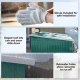 Outsunny 8.5 x 6ft Storage Shed Galvanised Steel Garden Shed, Metal Shed with Foundation Kit, Window, Lockable Wide Doors and Air Vents for Outdoor Patio, Green