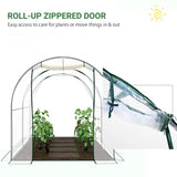 Outsunny Walk-in Polytunnel Greenhouse with Roll-up Door Transparent Tunnel Greenhouse with Steel Frame and PVC Cover, 2.5 x 2m