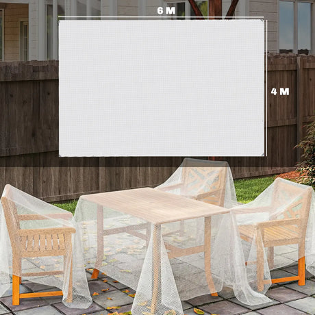 Outsunny 4 x 6m Waterproof Tarpaulin, Heavy Duty 140GSM Tear-Resistant PE Tarp with Reinforced Grommets, UV Protected Cover