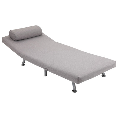 HOMCOM Adjustable Back Futon Sofa Chair - Grey