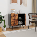 Storage Cabinet with 3 Drawer and 1 Side Cabinet-Rustic Brown