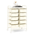 10-Drawer Rolling Storage Cart-White