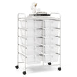 10-Drawer Rolling Storage Cart-Transparent