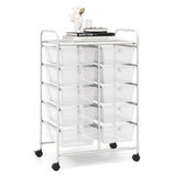 10-Drawer Rolling Storage Cart-Transparent