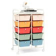 10-Drawer Rolling Storage Cart-Multicolor