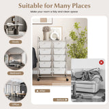 10-Drawer Rolling Storage Cart-Transparent