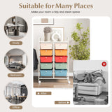 10-Drawer Rolling Storage Cart-Multicolor