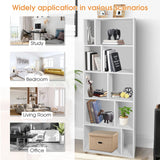 66 Inch Tall 5 Tiers Wood Bookshelf with 10 Open Compartments-White