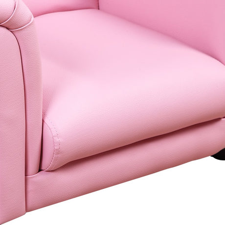 HOMCOM Toddler Chair Single Seater Kids Sofa Set, 54 x 42 x 41cm, Kids Sofa with Stool, Pink