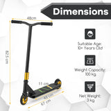 Stunt Scooter Pro Trick Scooter with 2 PU Wheels for Kids-Black
