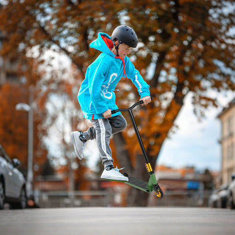 Stunt Scooter Pro Trick Scooter with 2 PU Wheels for Kids-Green