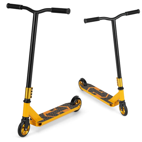Stunt Scooter Pro Trick Scooter with 2 PU Wheels for Kids-Yellow