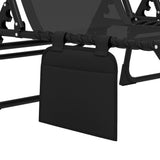 Outsunny Portable Sun Lounger Set of 2, Folding Camping Bed Cot, Reclining Lounge Chair 5-position Adjustable Backrest with Side Pocket, Pillow for Patio Garden Beach Pool, Black