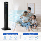 HOMCOM 38" Freestanding Tower Fan Cooling with Aroma Function, Oscillating, 12h Timer, LED Sensor Panel, Remote Controller, 3 Modes, for Bedroom, Black