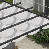 Outsunny 3 x 3 Pergola with Retractable Roof Aluminium Canopy for Garden, Light Grey
