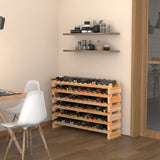 HOMCOM Six-Tier, 72 Bottle Wooden Wine Rack - Natural