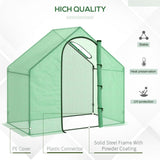 Outsunny Walk In Mini Greenhouse Garden Outdoor Flower Planter Steel Frame w/ Zipped Door & Window, PE Cover, 180 x 100 x 168CM