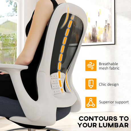HOMCOM 99-119 cm Draughtsman Chair, with Adjustable Footrest - Grey