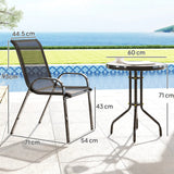 Outsunny Three-Piece Outdoor Garden Set - Black